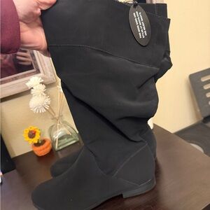 Style & Co Womens Black Knee High Stretch Heeled Boots Size 9 New